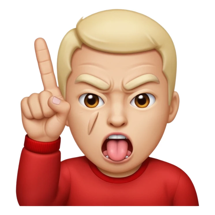 Tongue sticking out with middle finger sticker