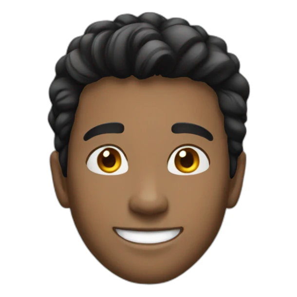 Smile young man black hair sticker