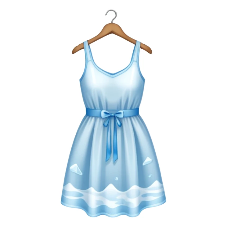 dress with hanger inside ice cube sticker