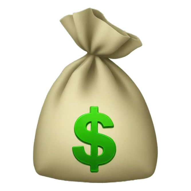 Money bag with green dollar sign sticker