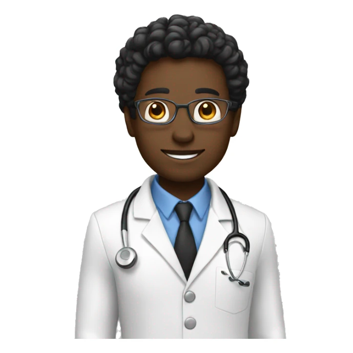 a black doctor saying "Hi" sticker