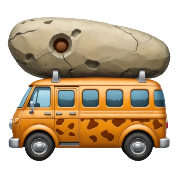  Prehistoric tall rocky Flintstones moving van  sticker