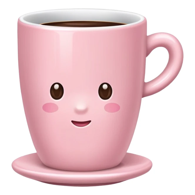 AESTHETIC baby pink CUP OF COFFEE with no steam sticker