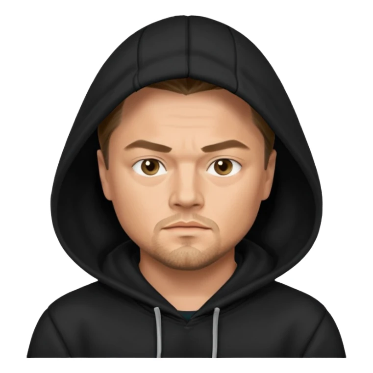 leonardo di caprio with black hoodie sticker