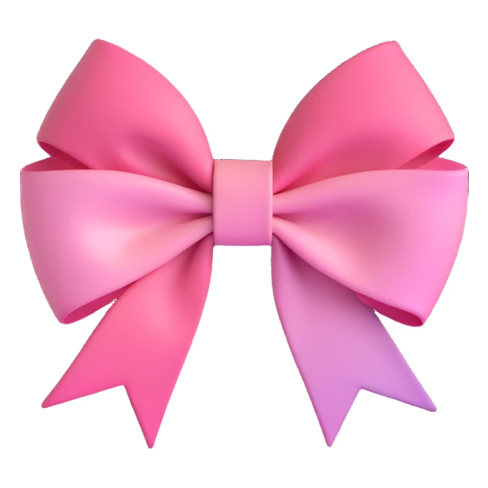 emoji style pink bow with gothic effect, pastel pink to black gradient,, remove background sticker