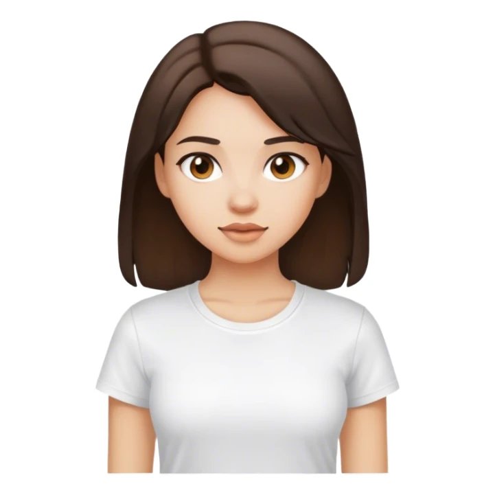 Girl brunette with white t shirt  sticker