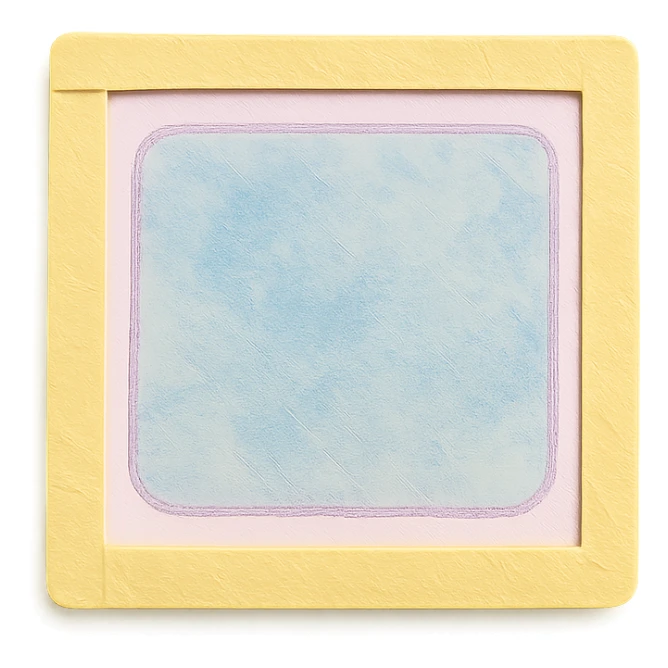 soft pastel hand-sketched outline frame with watercolor background, with a pastel blue background sticker