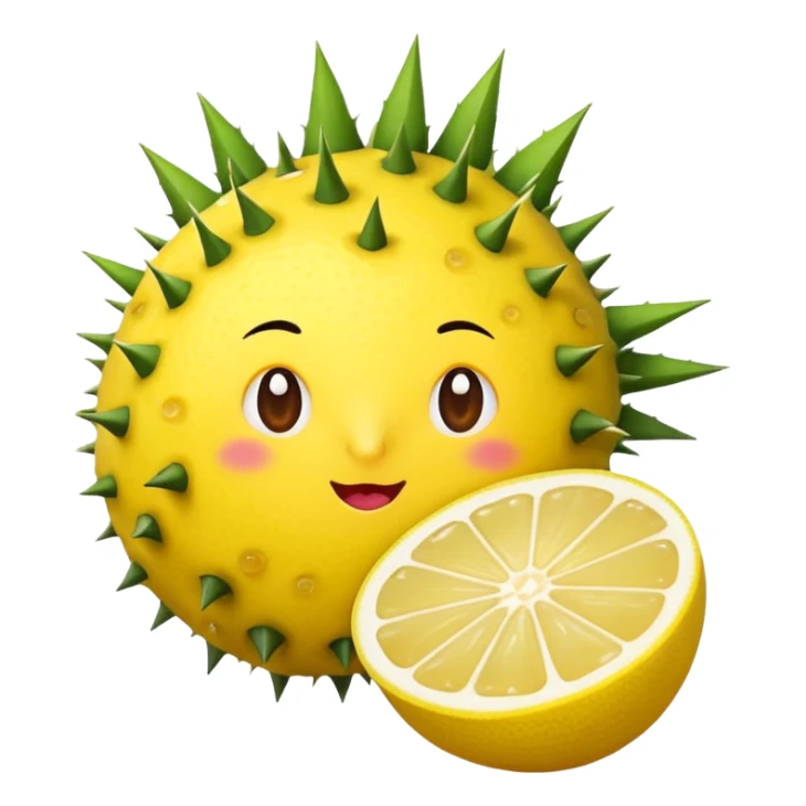 The cartoon Rosa roxburghii fruit then drinks lemon juice. sticker