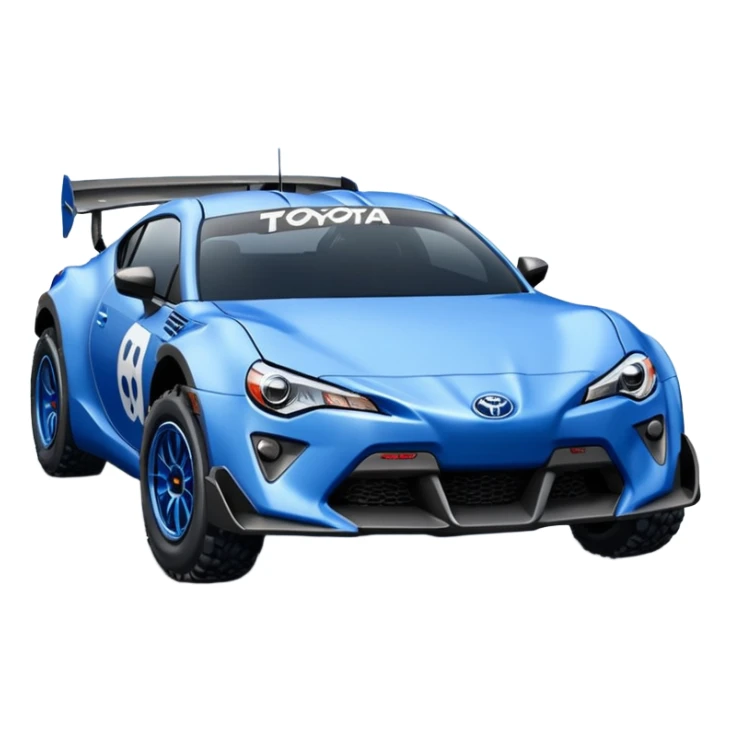 Long wheelbase widened pearly midnight snow blue 2nd generation 2025 Toyota 86 off-road hypercar racer sticker