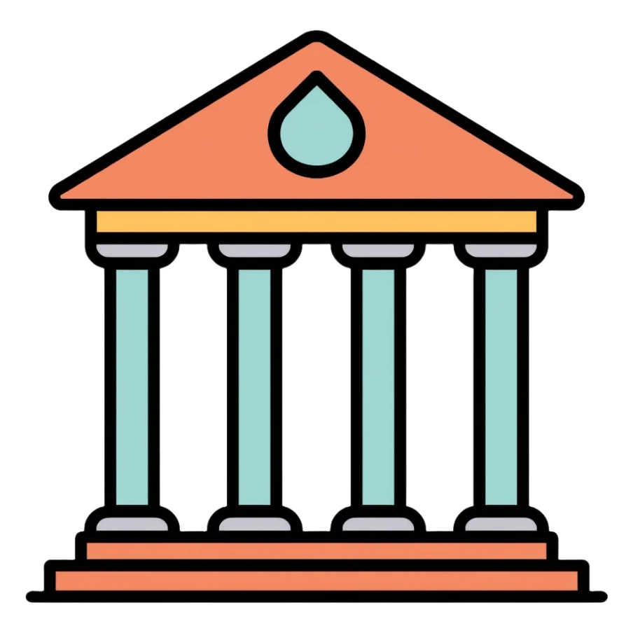 bank building with columns sticker