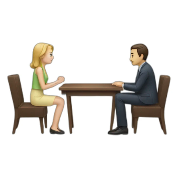 meeting of two people sticker