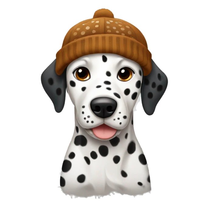 dalmatian with brown dots wearing a beanie sticker