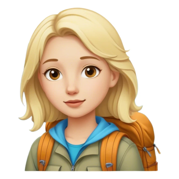 blonde backpacking girl in the mountains sticker