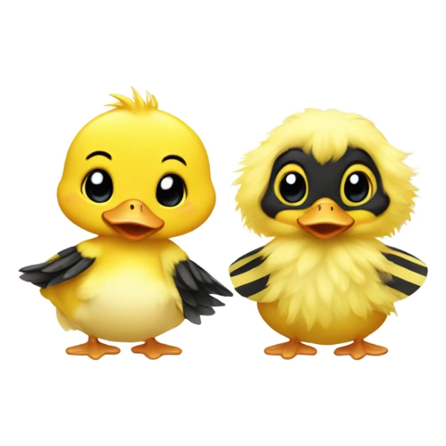 Baby duck and baby bee sticker