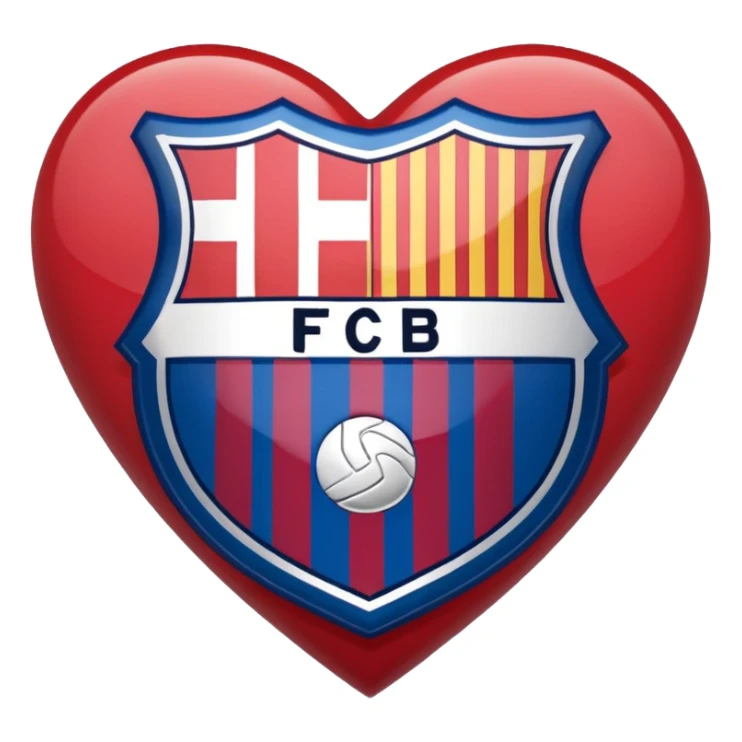 Barcelona FCB Logo in heart ❤️ sticker