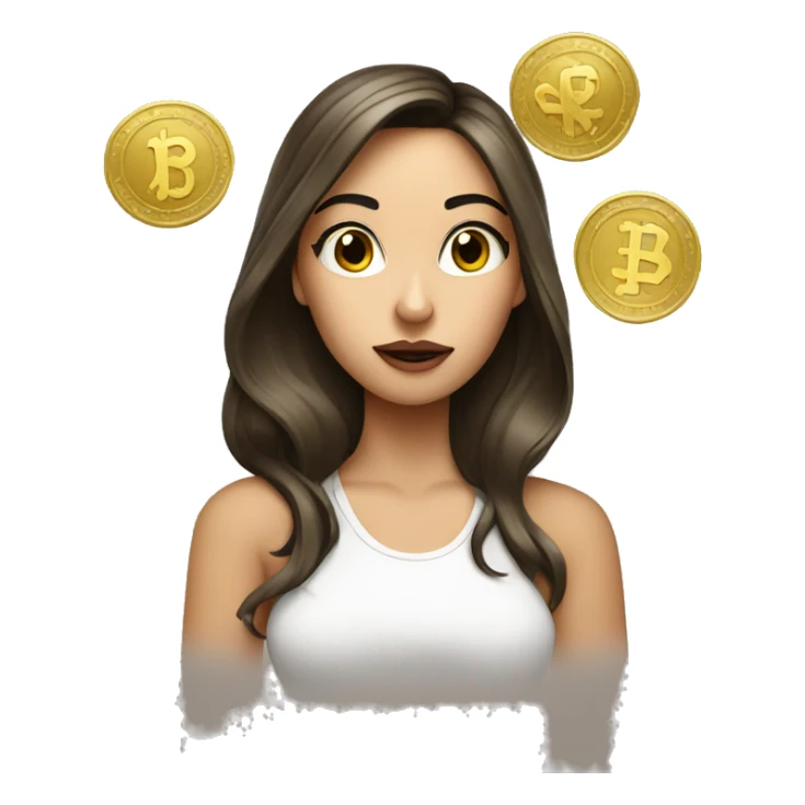 Brunette girl with blonde money piece blowing a kiss sticker
