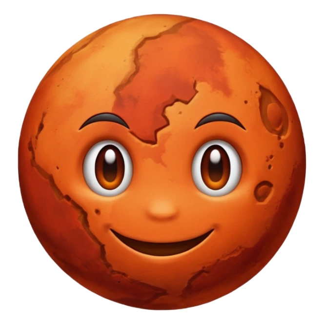 mars planet smiling anime sticker