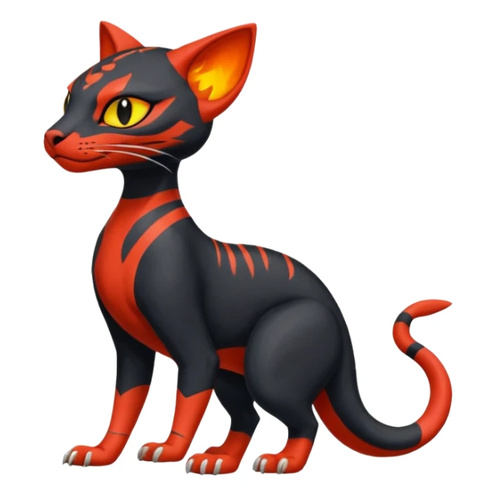 Salandit-Litten-Bastet-Fakémon-hybrid-creature (full body)  sticker