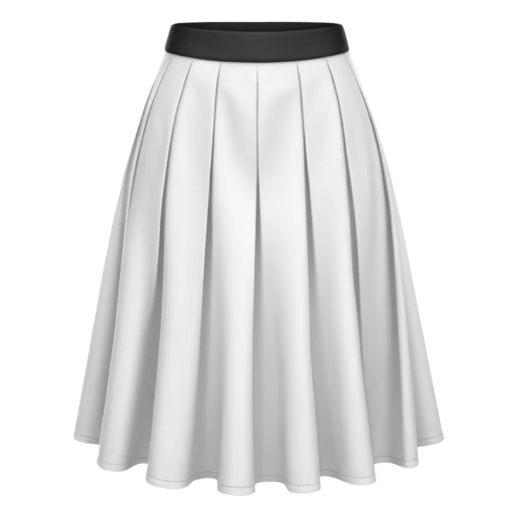 create a white midi skirt whitout pleats sticker