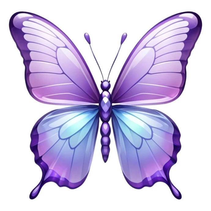 Lilac lavender Iridescent glass crystal butterfly sticker