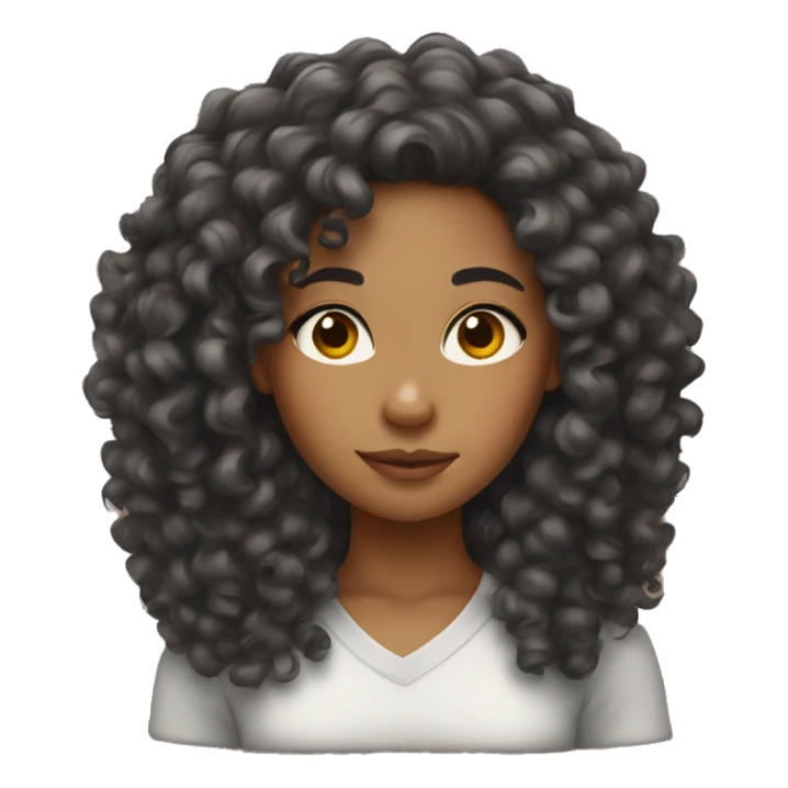 mixed girl with curly hair sticker