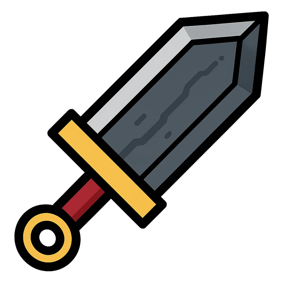a large sword inspired by Berserk, detailed and imposing, dramatic fantasy style, metallic textures, fantasy icon sticker