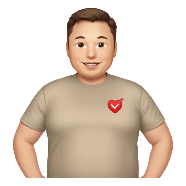 overweight happy realistic elon musk sticker