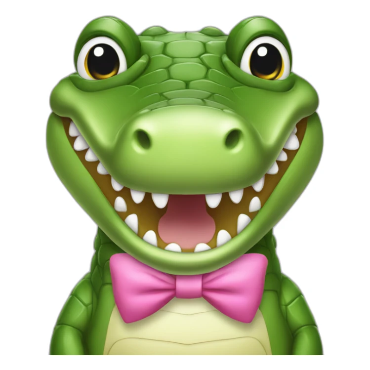 Girlie Crocodile with a pink bow tie on the head sticker