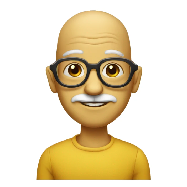 busy old bee with glasses and no hair sticker