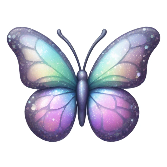Pastel sparkly glittery shiny iridescent glass crystal butterfly sticker
