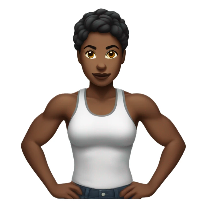 Muscular black woman sticker