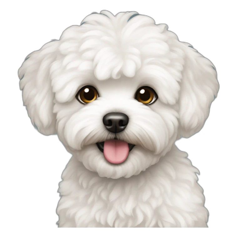 White maltipoo  sticker