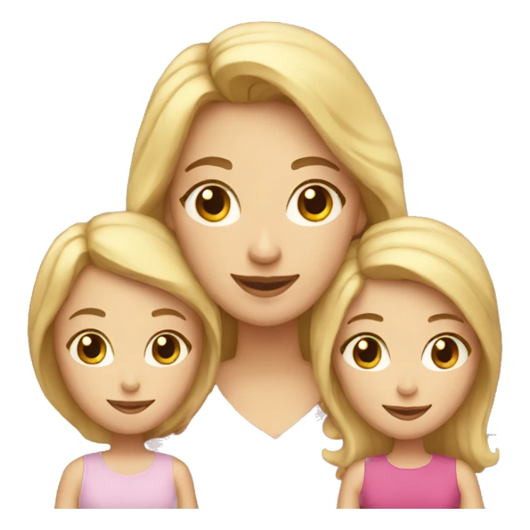 Mom with blond hair with 2 daughters sticker