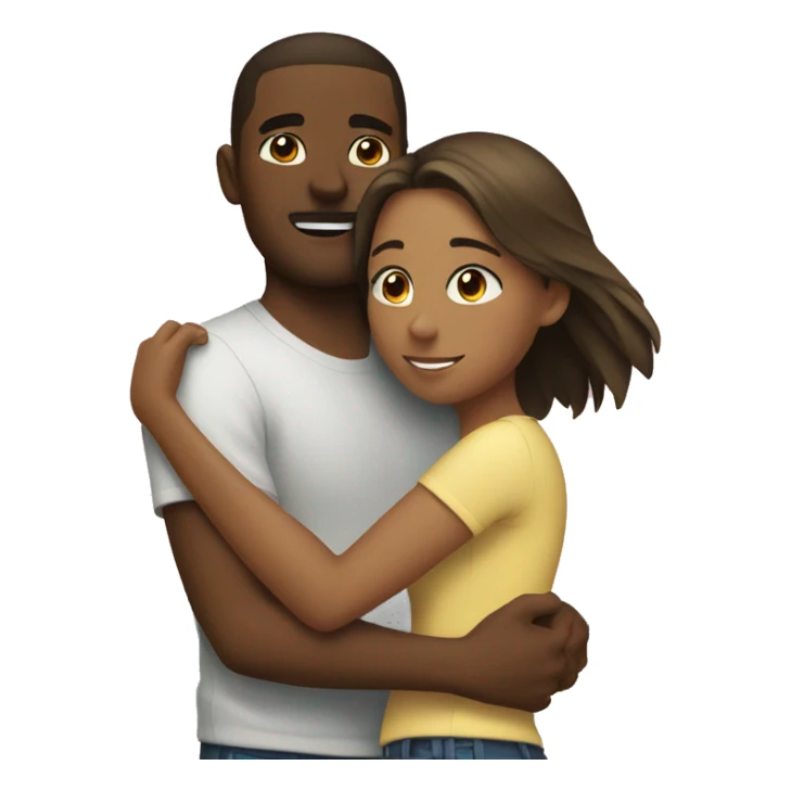 boyfriend and girlfriend hugging on a beach  sticker