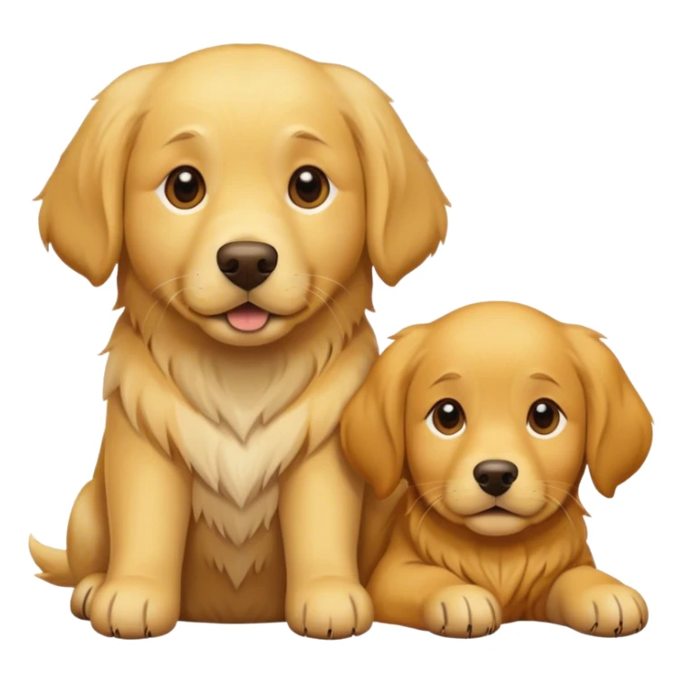 2 golden retrievers, one is yellow and one is darker brown sticker
