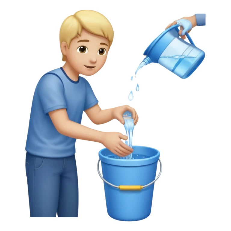 emptying a bucket of water sticker