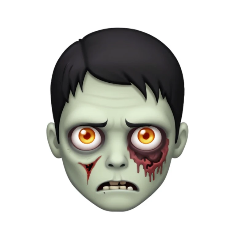 zombie, trapstar, Black hair black eyebrow sticker