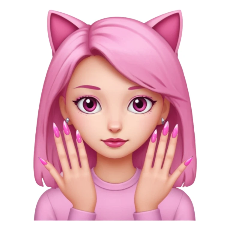 girl with nails purr sticker