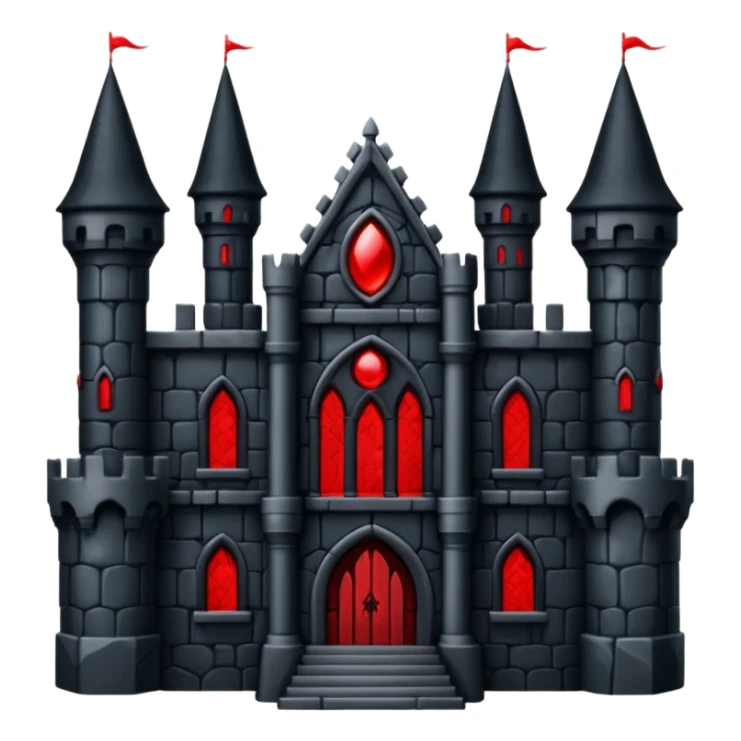 Dark Castle with the colors red and black, it should not look cartony sticker