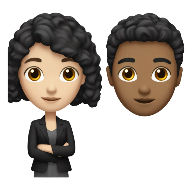 Spanish teacher, white, black hair, sticker