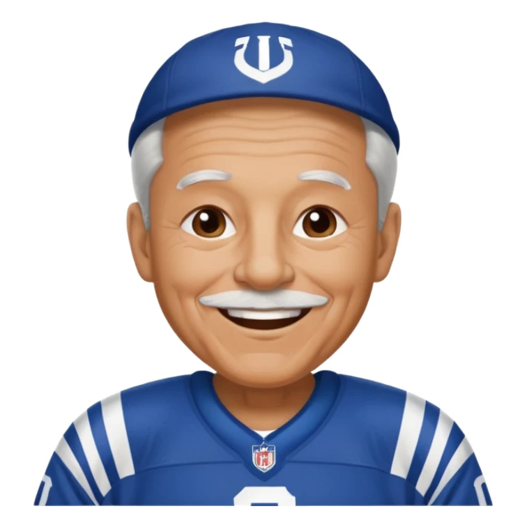 A grandpa playing football in Indianapolis Colts jersey sticker