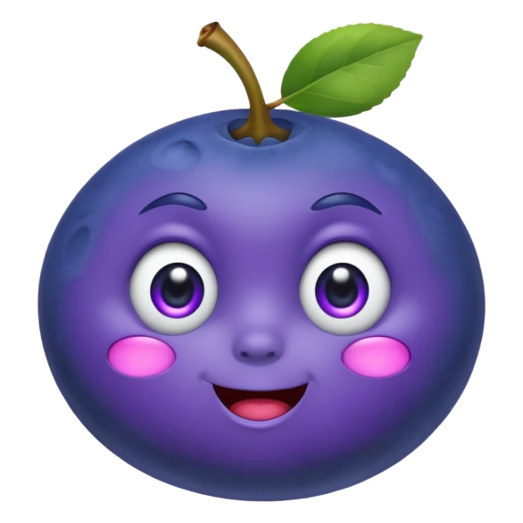 blueberry with a stupid clueless face sticker