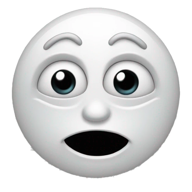 Emoji with small sunken-in eyes and a big creepy smile sticker