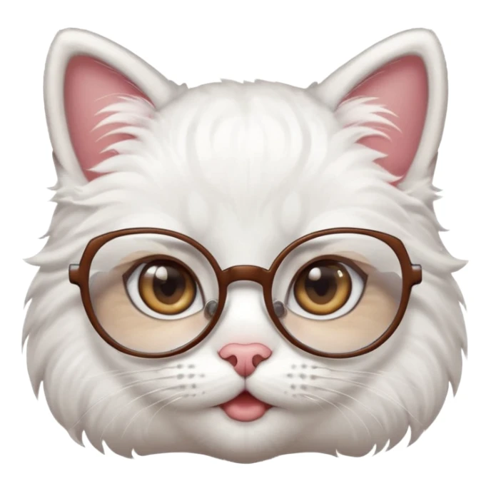 cute girl cat with big glasses sticker