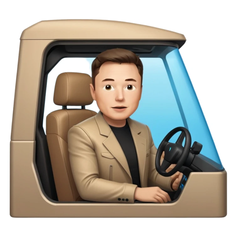 elon musk in his cybertruck  sticker