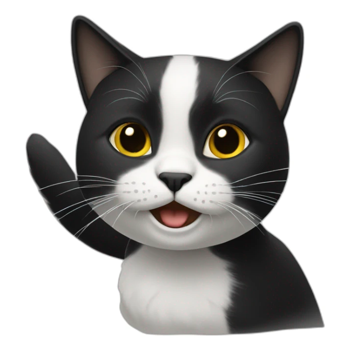 un gato blanco y negro sticker