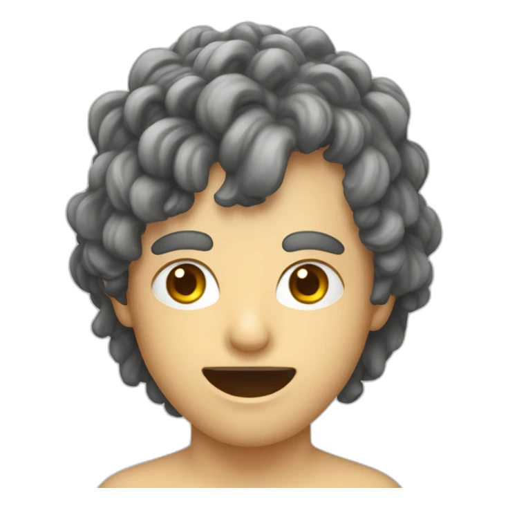 bariton, offener Mund, schwarzhaarig, rundes Gesicht sticker