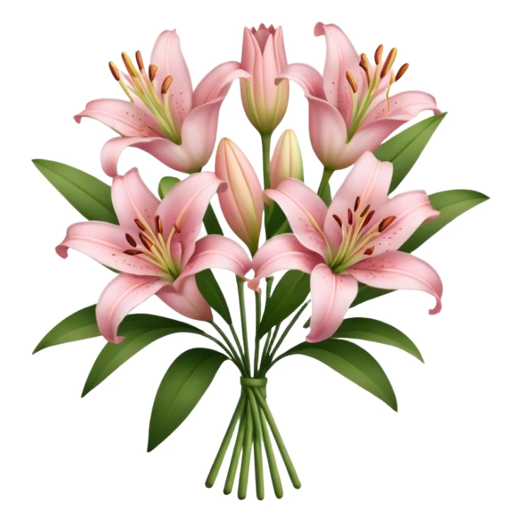 Ash pink lily flower bouquet sticker