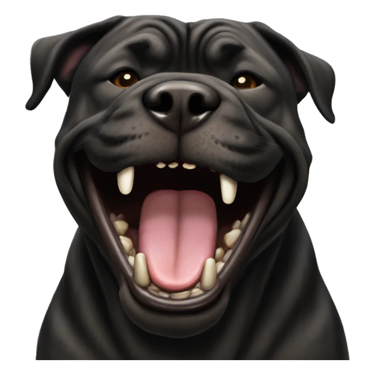 Black presa canario laughing  sticker