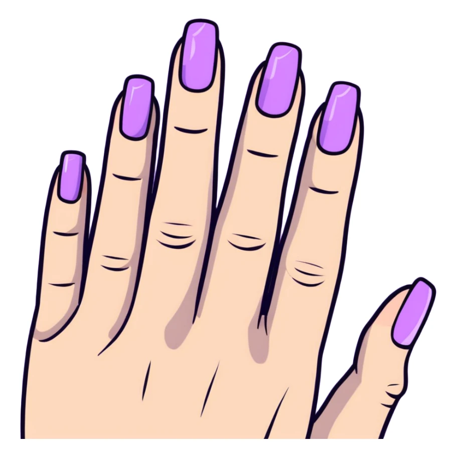 lilac pastel manicure with short nails sticker